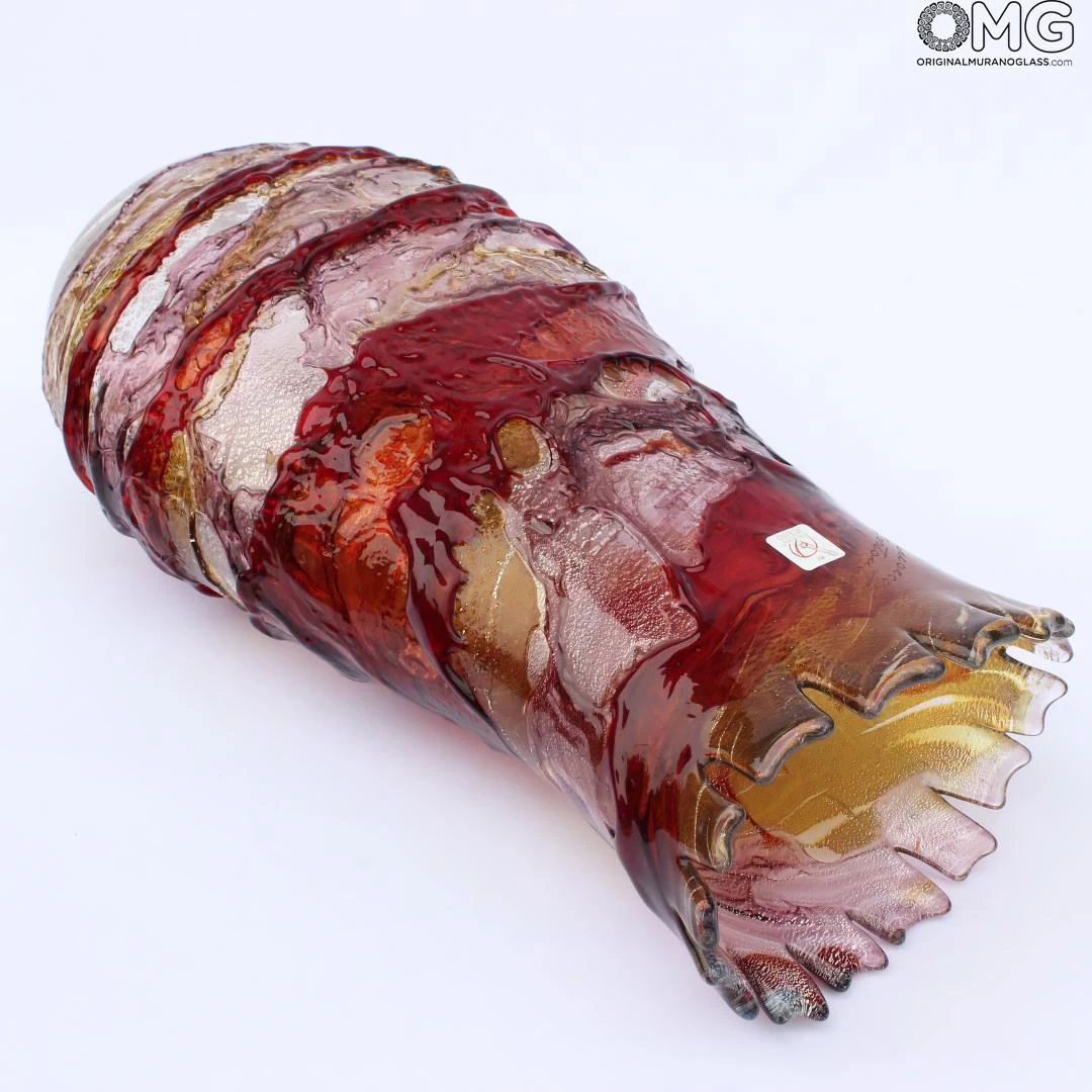 Sbruffi Vase Centerpiece Alexis Amber - Murano Glass - Image 4