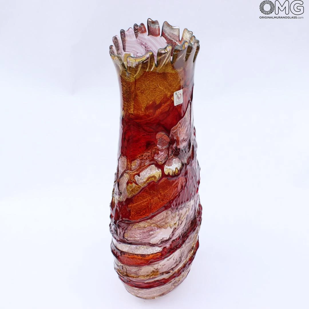 Sbruffi Vase Centerpiece Alexis Amber - Murano Glass - Image 5