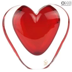 Vase Heart - Red Sommerso - Original Murano Glass OMG