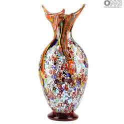 Symphony - Vase - Murano Glass Millefiori And Silver