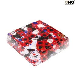 Paperweight Pompei - Fantasy Red - Original Murano Glass - Omg