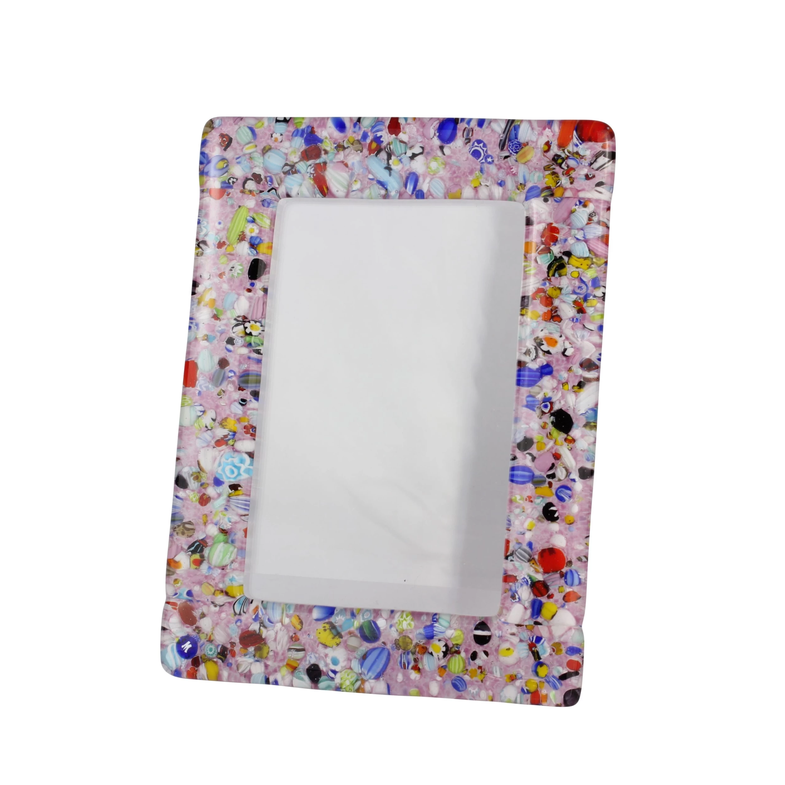 Photo Frame Color Fantasy In Pink Glass - Fused Murano Glass - Image 3