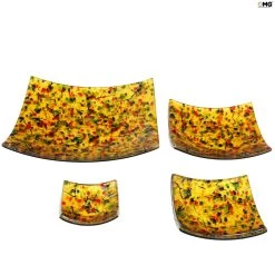 Square Plate - Carnival - Original Murano Glass OMG