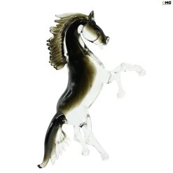 Rampant Horse Smoked - Original Murano Glass OMG