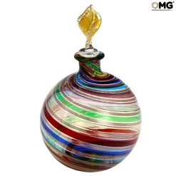 Scent Bottle - Avventurine And Gold 24 Kt - Multicolor - Original Murano Glass Omg