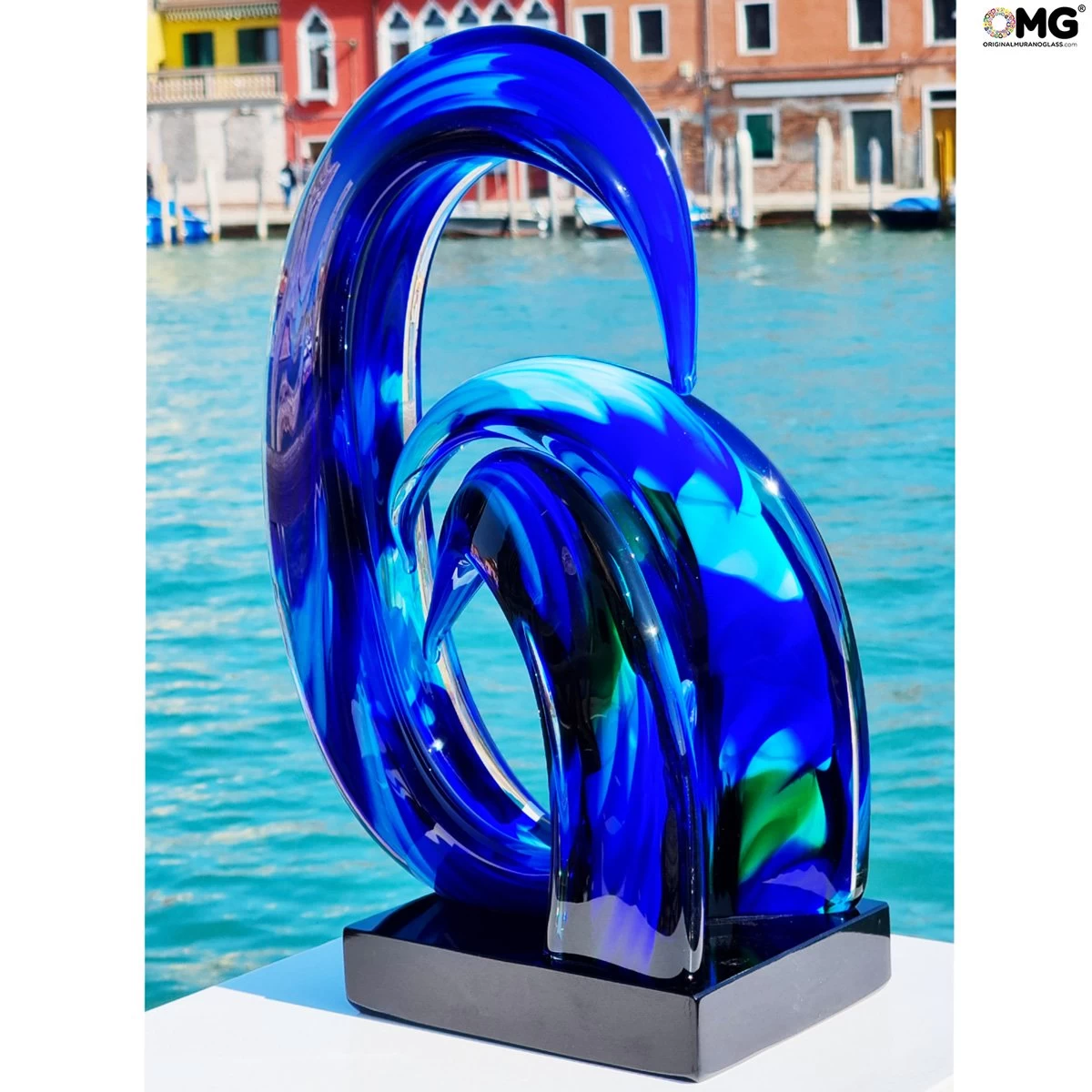 Wave Of The Blue Sea - Sculpture - Original Murano Glass OMG - Image 9