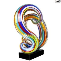 Wave Rainbow Abstract - Sculpture - Original Murano Glass OMG