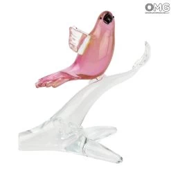 Sparrow - Branch With Birds - Original Murano Glass OMG