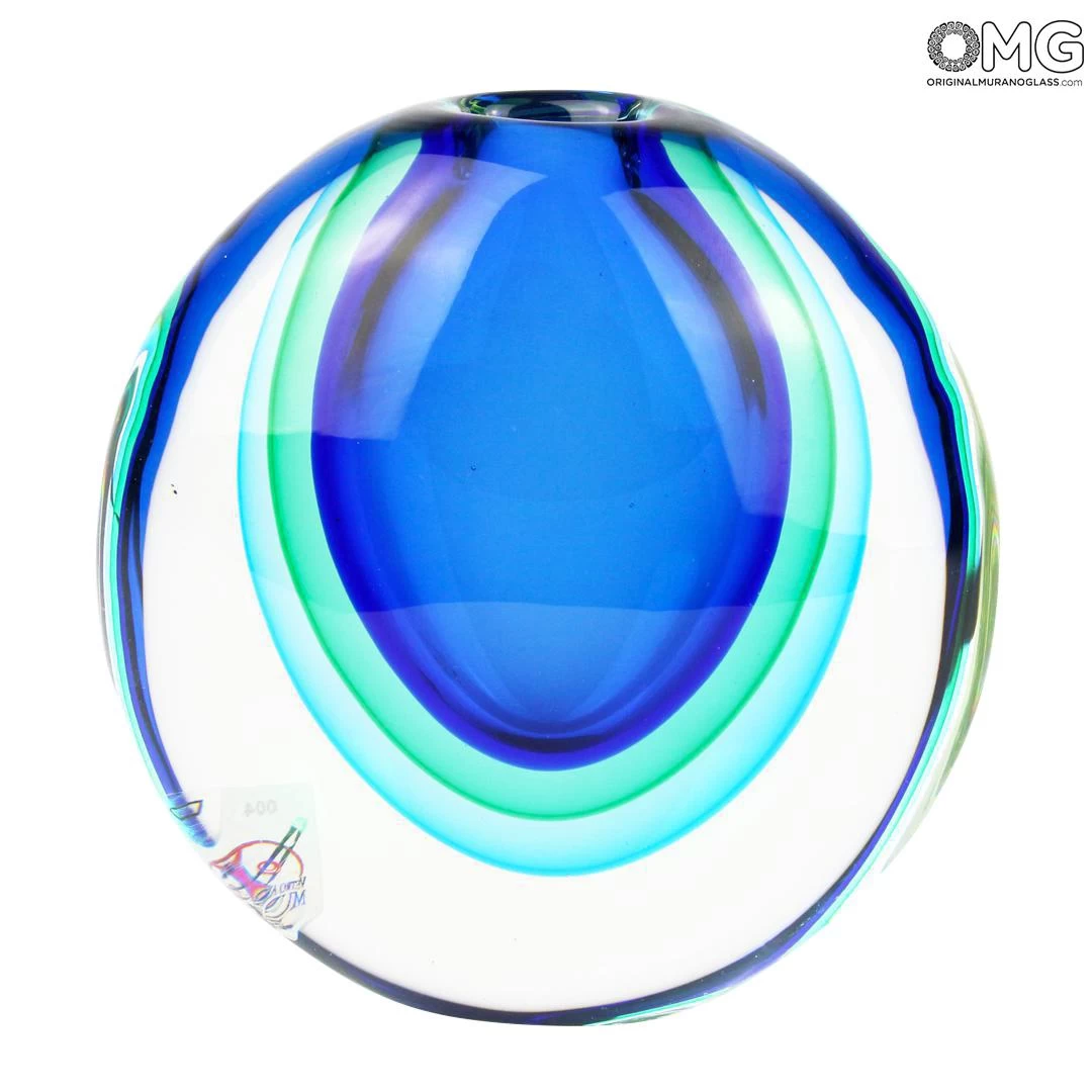 Vase Egg Light Blue - Sommerso - Original Murano Glass OMG