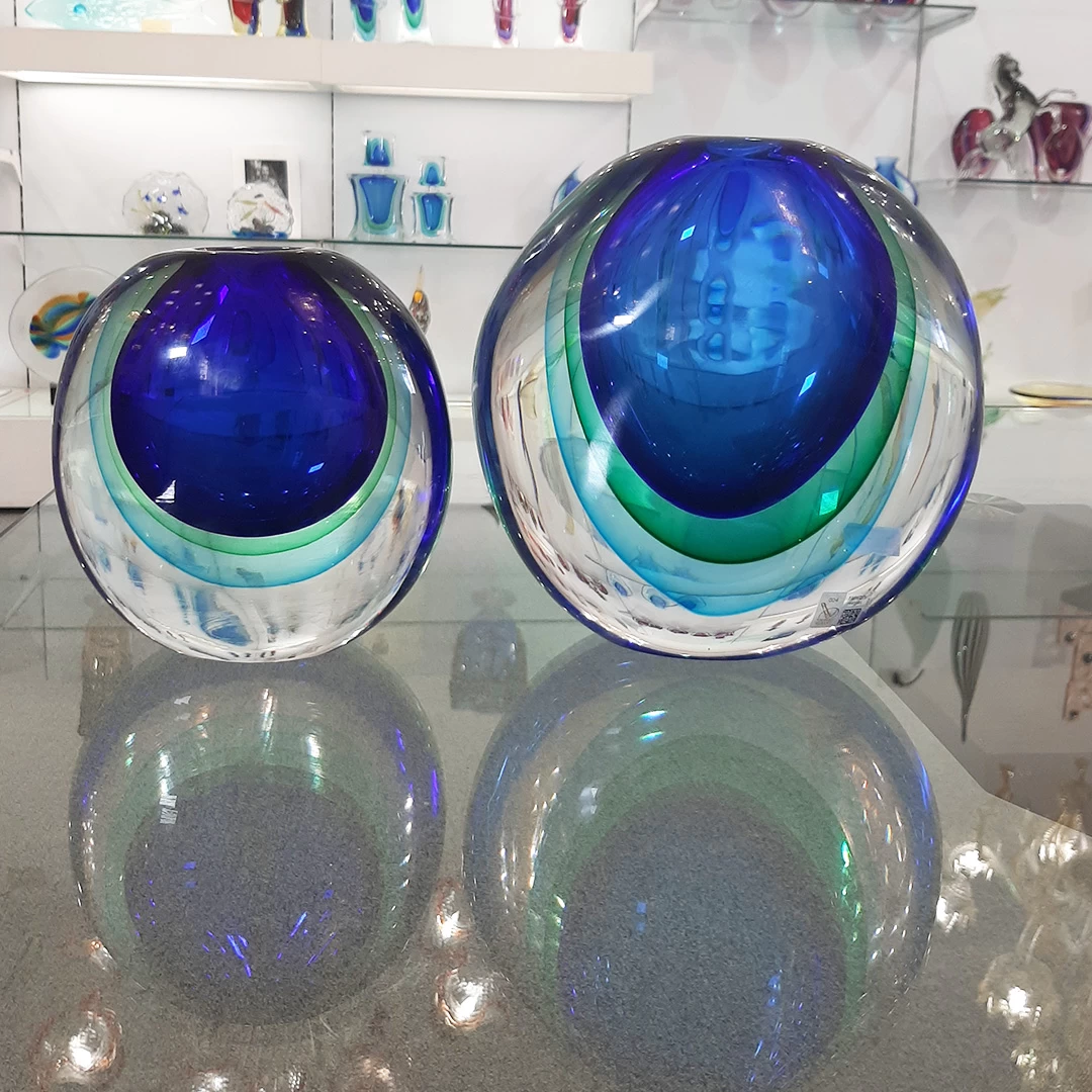 Vase Egg Light Blue - Sommerso - Original Murano Glass OMG - Image 2