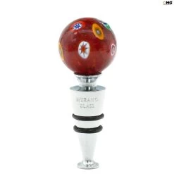 Bottle Stopper Red - Murrine - Original Murano Glass OMG® + Gift Box