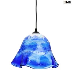 Hanging Lamp - Blue - Sbruffy - Original Murano Glass