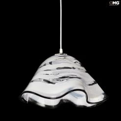 Hanging Lamp - White - Sbruffy - Original Murano Glass