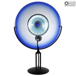 Disc On Stand Table Lamp - Ice Star - Original Murano Glass