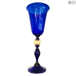 Venetian Goblet - Blue Flute - Original Murano Glass OMG