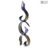 Triple Ribbon - Chalcedony Sculpture - Original Murano Glass OMG