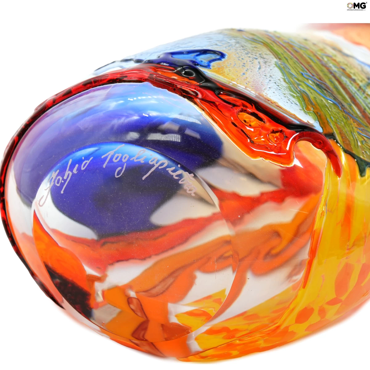 Vase Blown Roma - Arlequin - Original Murano Glass OMG - Image 6