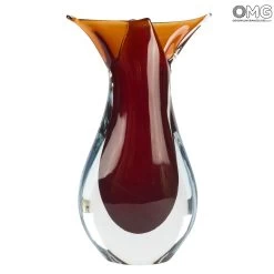 Vase Fish - Red Sommerso - Original Murano Glass OMG