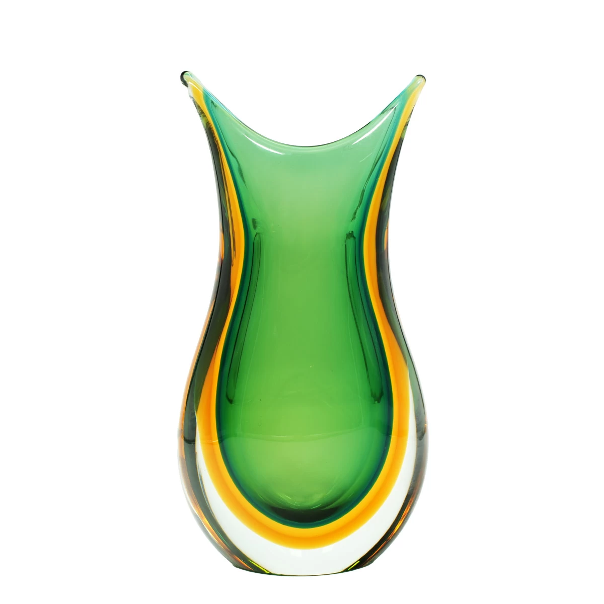 Vase Swallow - Green Amber Sommerso - Original Murano Glass OMG - Image 3