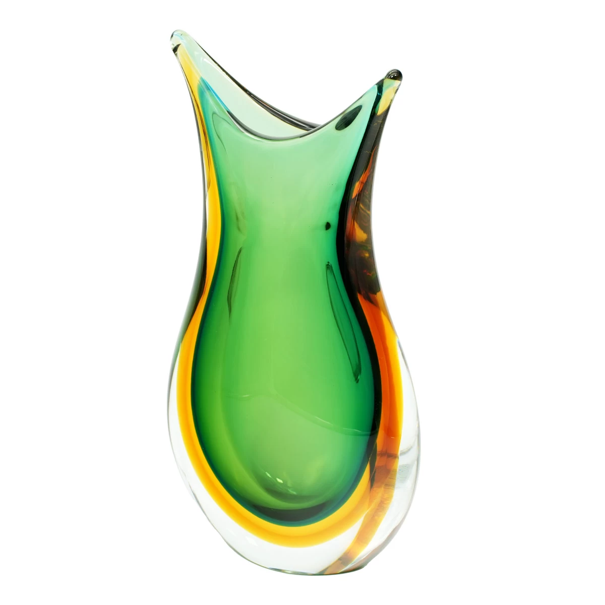 Vase Swallow - Green Amber Sommerso - Original Murano Glass OMG - Image 4