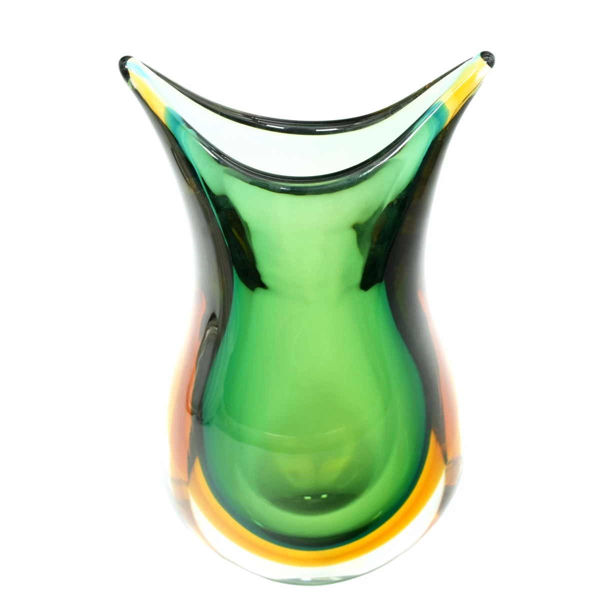 Vase Swallow - Green Amber Sommerso - Original Murano Glass OMG - Image 6