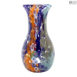 Vase Bottle Rainbow - Blue - Original Murano Glass OMG