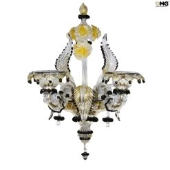 Sconce Wall Lamp Liberty - Gold 24kt + Pendants - Murano Glass - 2 Lights