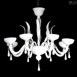 Venetian Chandelier Classic Regina White - Original Murano Glass