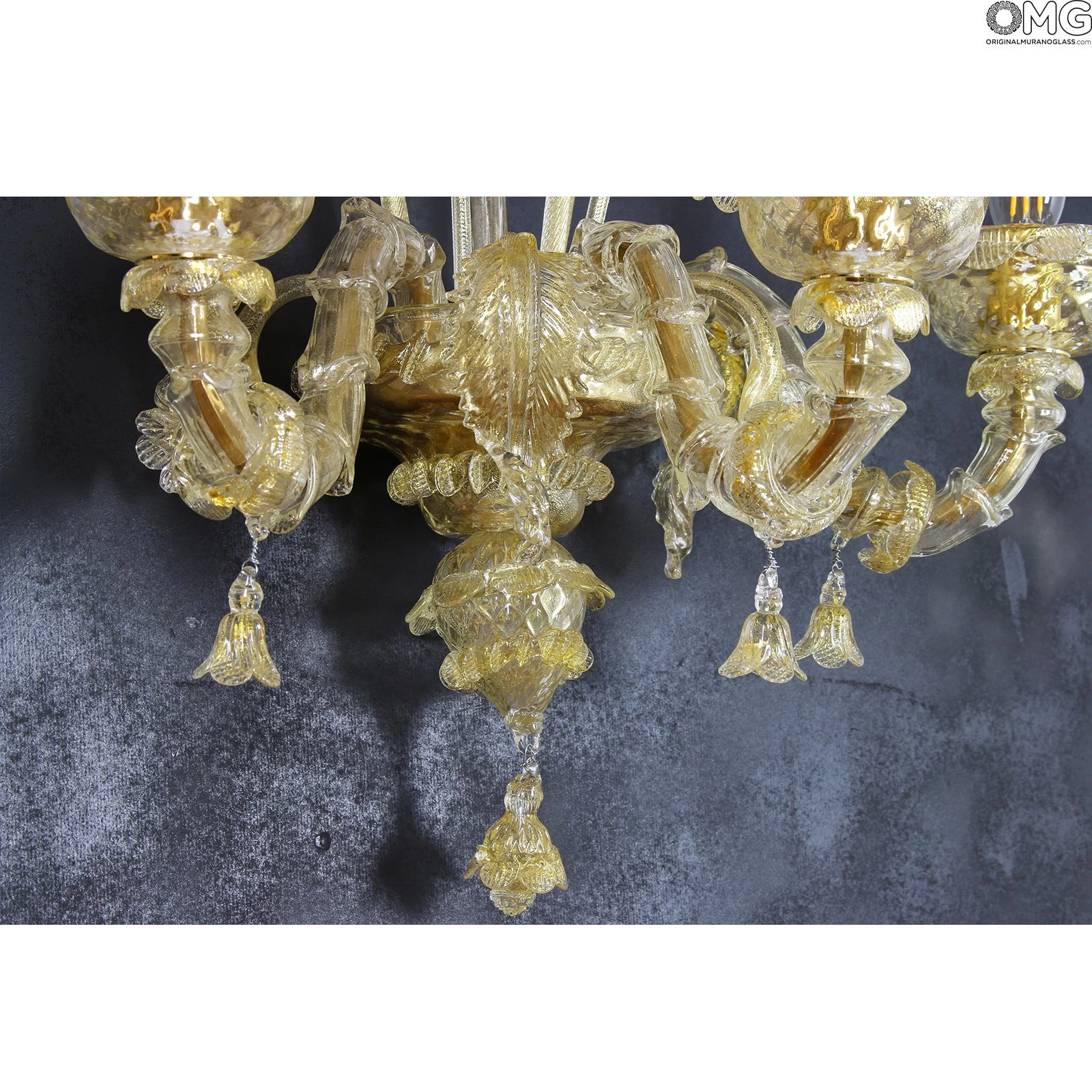 Wall Lamp Golden King Rezzonico - Original Murano Glass - 3 Lights - Image 5
